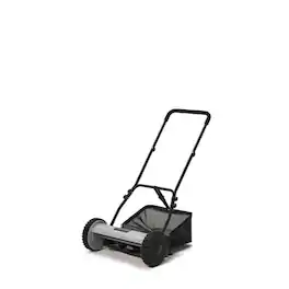 Dapper Supply - 16-Inch Push Reel Lawn Mower with Grass Catcher, 5-Blade Manual Hand Mower, Adjustable Cutting Height - Black