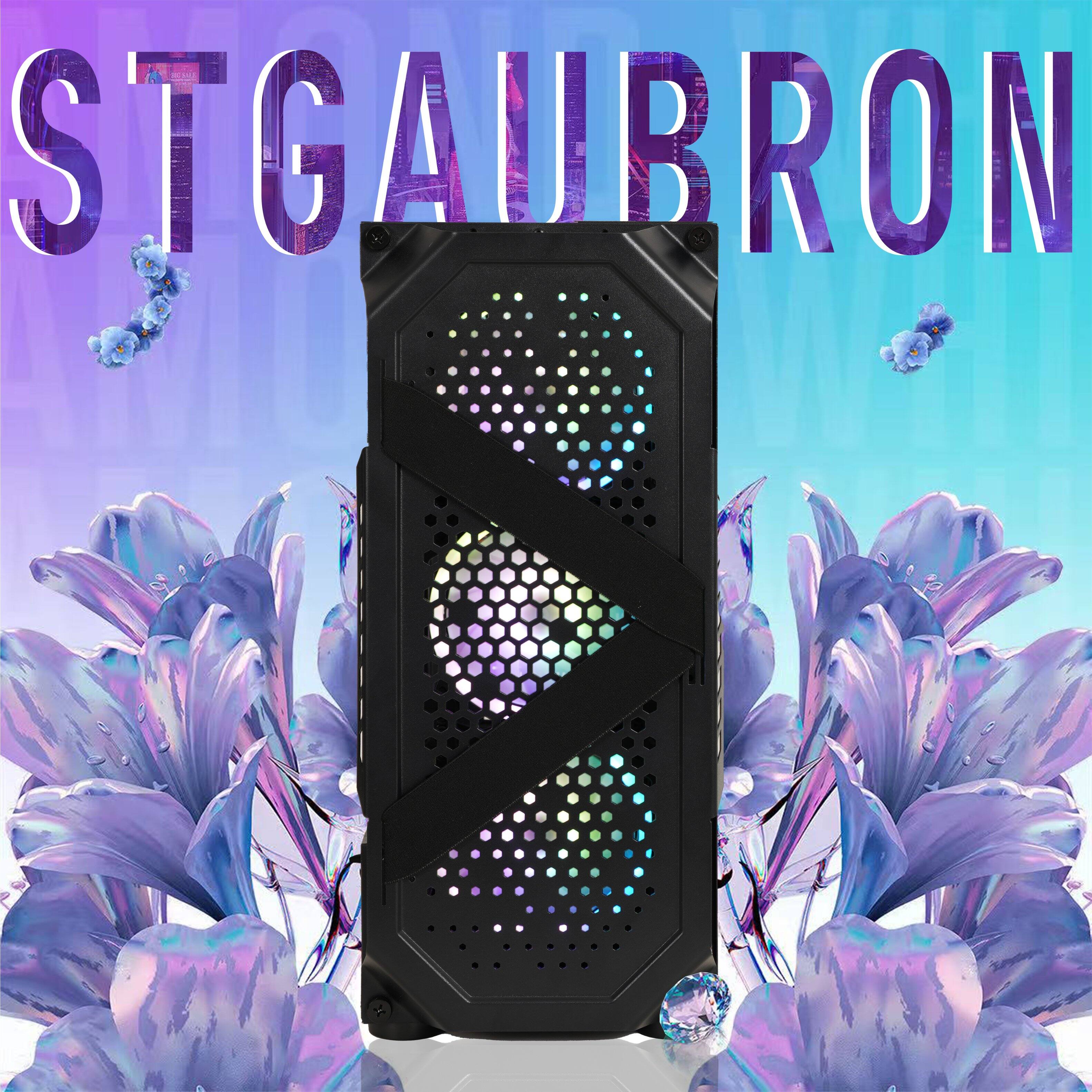 Left. STGAubron - STGAubron Gaming Desktop PC, AMD Ryzen 5 5500 up to 4.2Ghz, Radeon RX 6500 4G Graphics, 16GB DDR4 RAM, 512GB SSD, WIN11H - Black.