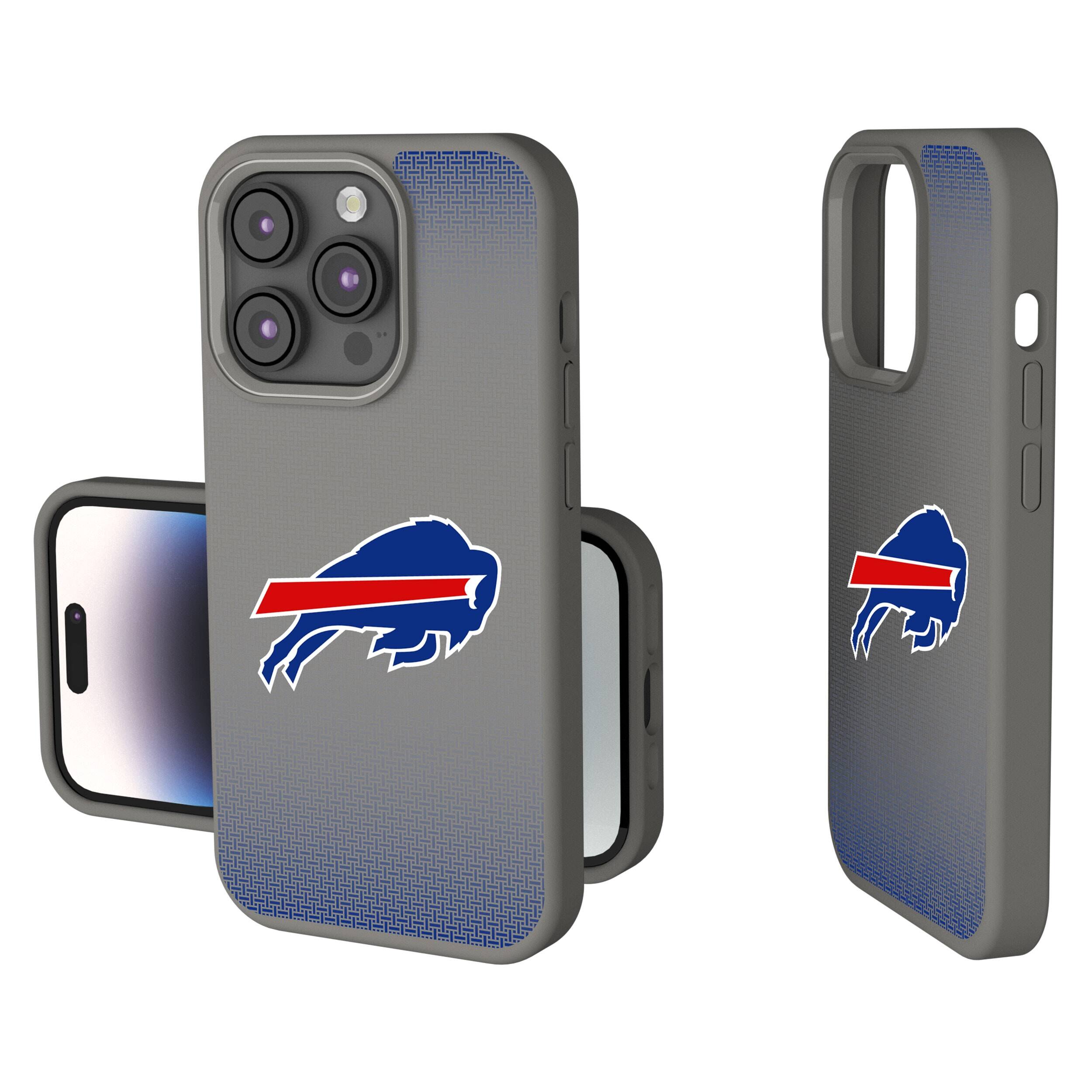 Front. Keyscaper - Buffalo Bills Linen Logo iPhone Soft Touch Case - 15 - Gray.