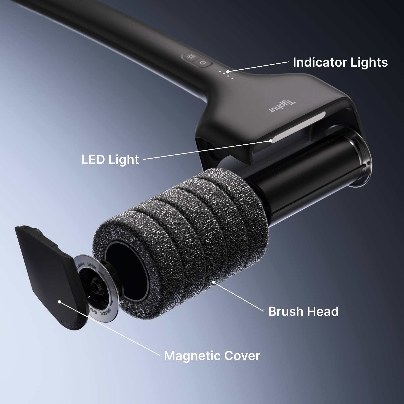 Indicator Lights  
Typhur LED Light  
Brush Head  
Magnetic Cover