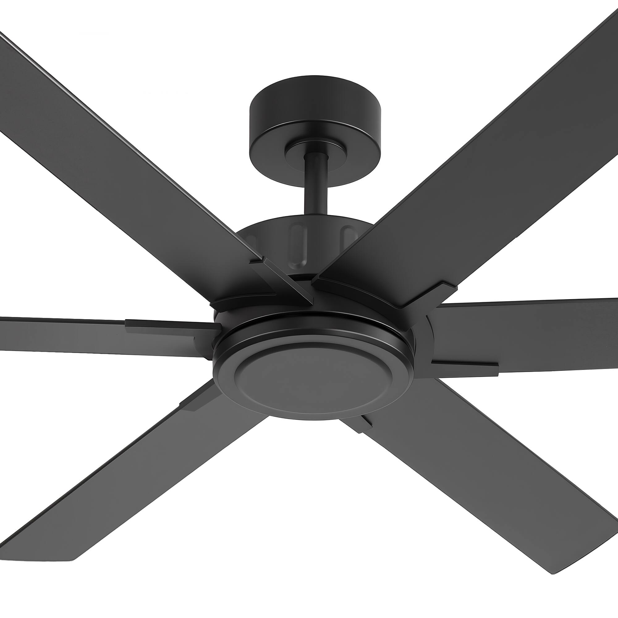 Alt View 8. Breezary - 56-Inch Modern Versatile Ceiling Fan with 6 Plywood Blades, DC Motor, 6-Speed Remote, Timer, Downrod Mount - 56-Inch Black and Walnut.