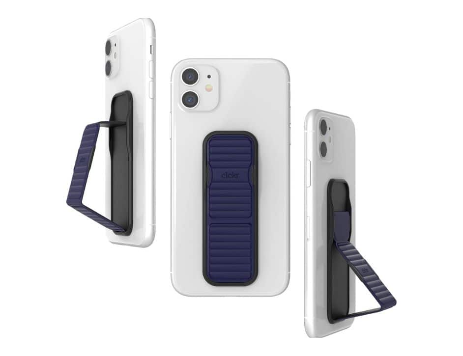Front. CLCKR - Clckr Stand & Grip Pebbled Line Phone Grip | Color: Navy - Navy.