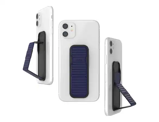 Front. CLCKR - Clckr Stand & Grip Pebbled Line Phone Grip | Color: Navy - Navy.