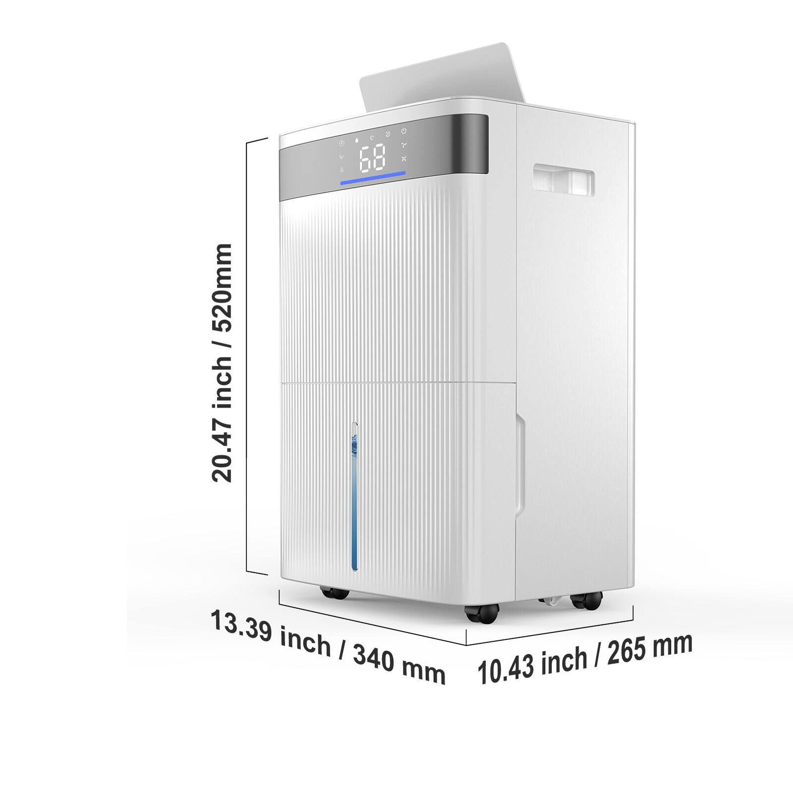 - Height: 20.47 inch / 520 mm
- Width: 13.39 inch / 340 mm
- Depth: 10.43 inch / 265 mm