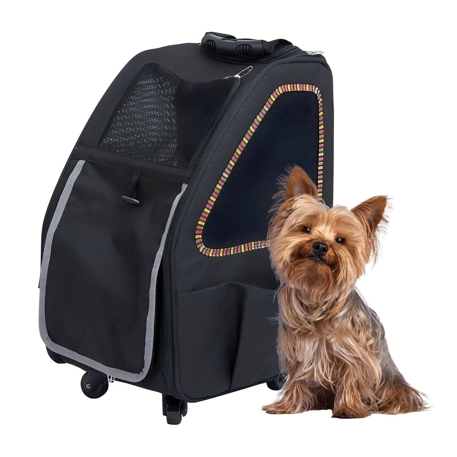Petique - Pet Carrier, Dog Carrier for Small Size Pets, 5-in-1 Ventilated Carrier Bag for Cats & Dogs - Sunset Stripe