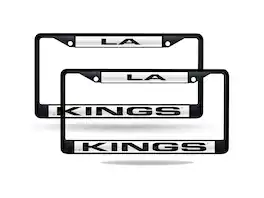 Rico Industries - Los Angeles Kings Black Metal Laser License Plate Frame, Set of 2 Frames - Multi