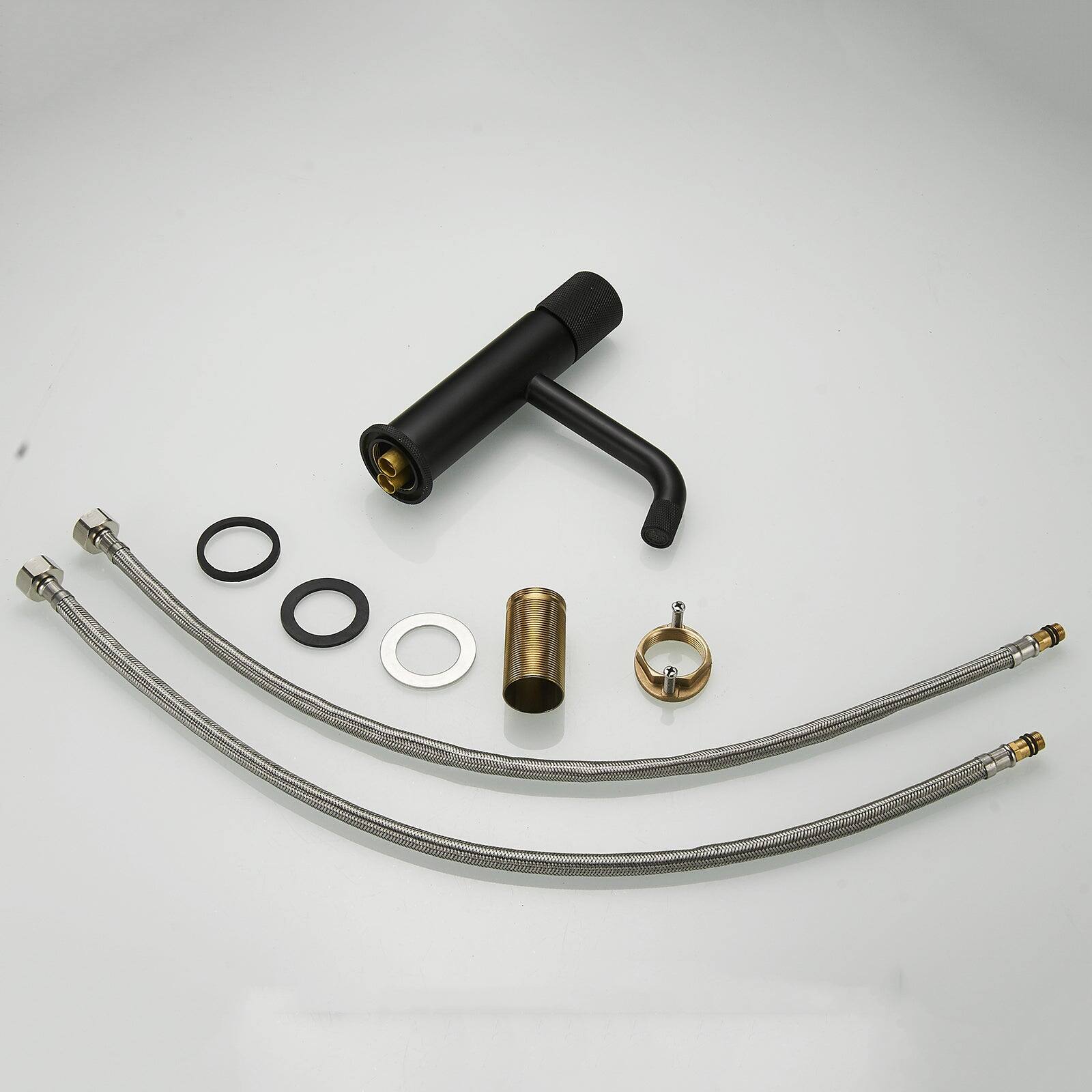 Alt View 2. Boyel Living - Single Hole Single Handle Bathroom Faucet Matte Black with Water Supply Lines Durable Modern Vessel Sink Faucet - Matte Black.