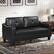 Front. Bestier - 72 inch 3 Seater Faux Leather Sofa - Modern Loveseat With Wooden Frame & Sturdy Legs for Living Room and Bedroom - Black.