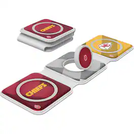 Keyscaper - Kansas City Chiefs 3-in-1 Foldable Charger - White