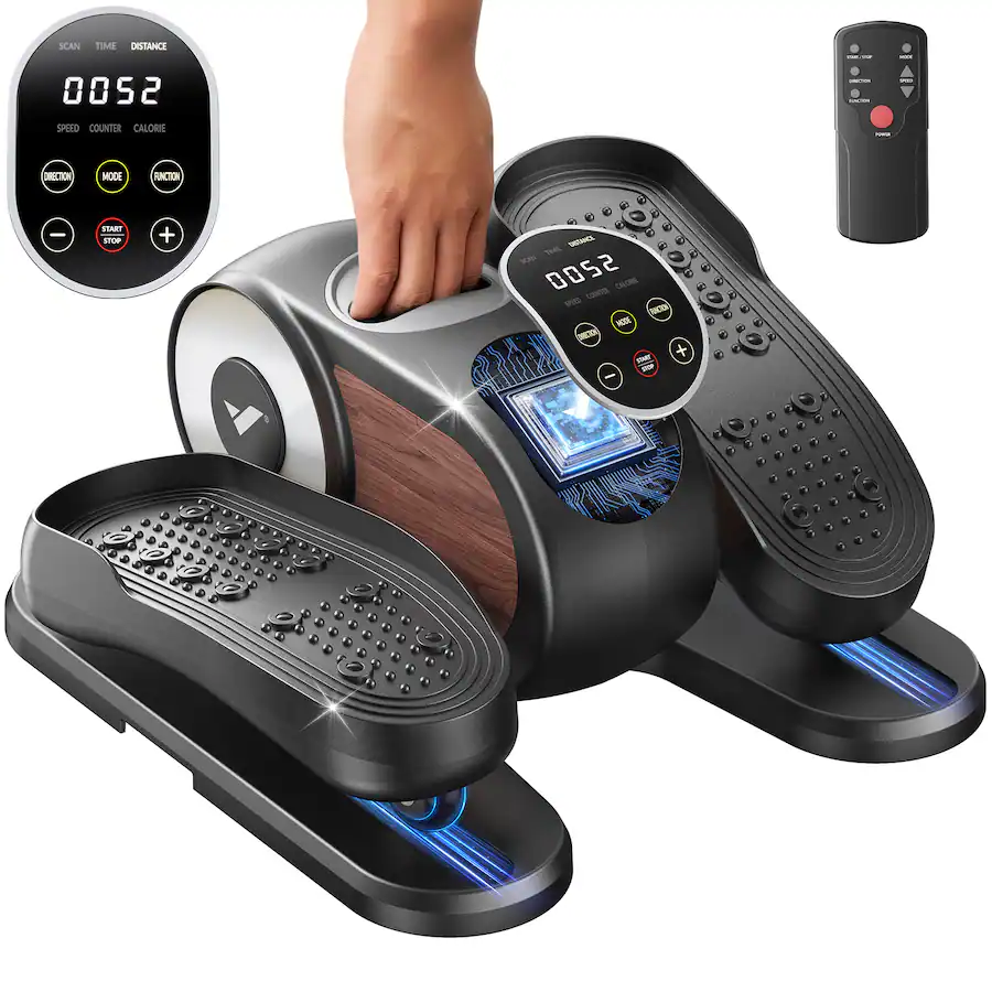 MERACH Under Desk Elliptical Trainer Machine, Remote Control, 12 Speeds ...