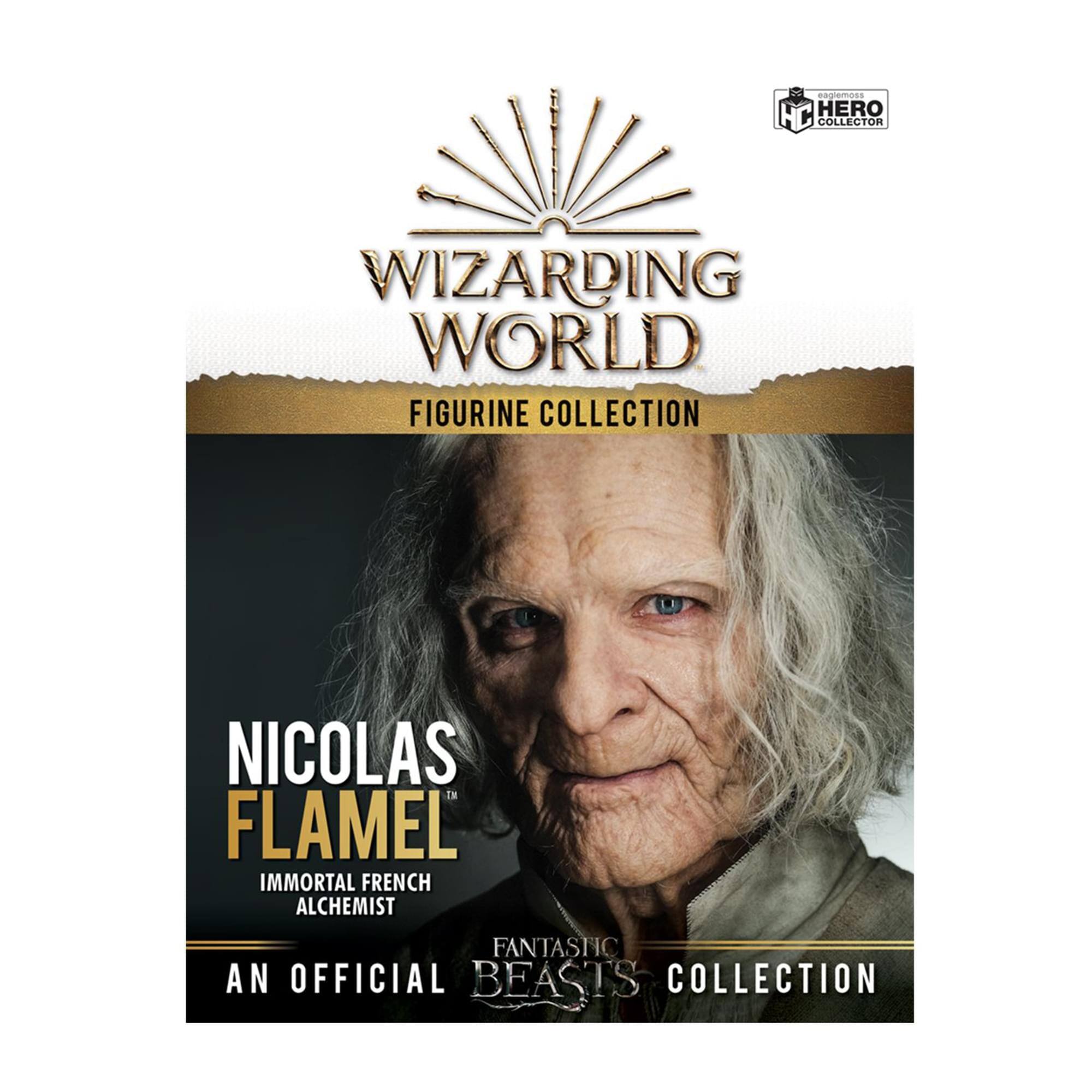 HERO COLLECTOR WIZARDING WORLD FIGURINE COLLECTION NICOLAS FLAMEL IMMORTAL FRENCH ALCHEMIST AN OFFICIAL FANTASTIC BEASTS COLLECTION