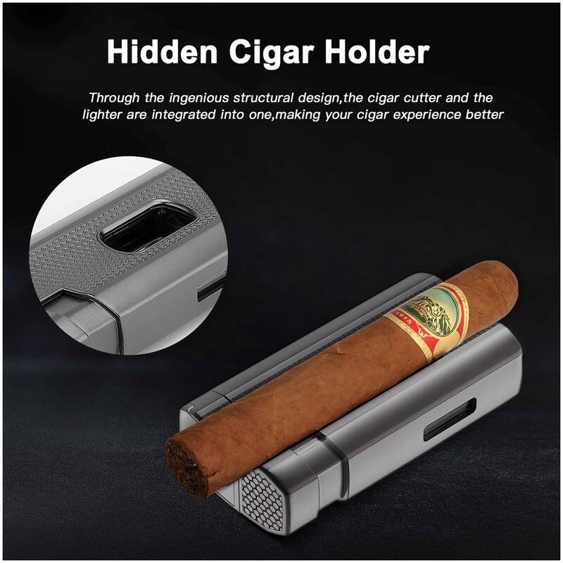 Hidden Cigar Holder

Through the ingenious structural design, the cigar cutter and the lighter are integrated into one, making your cigar experience better
