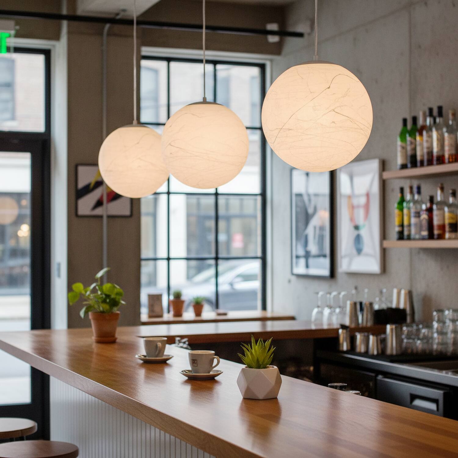Left. Umeiluce - 11.8 Inch 1-Light Modern Pendant Light Global Moon Light Natural Silk Decor Shade - White.