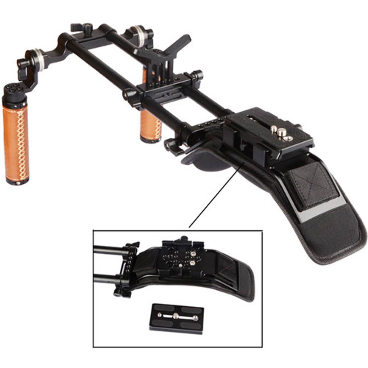Alt View 1. CAMVATE - CAMVATE DSLR Shoulder Mount Rig w/Manfrotto QR Base Plate and Dual Handgrip.