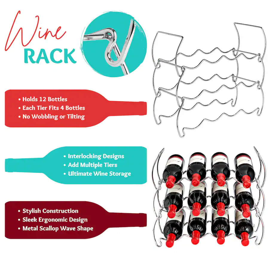 Multiple Bottles Racks Sorbus 3 Tier Stackable Wine Rack Classic Style Wine Racks for Bottles ...