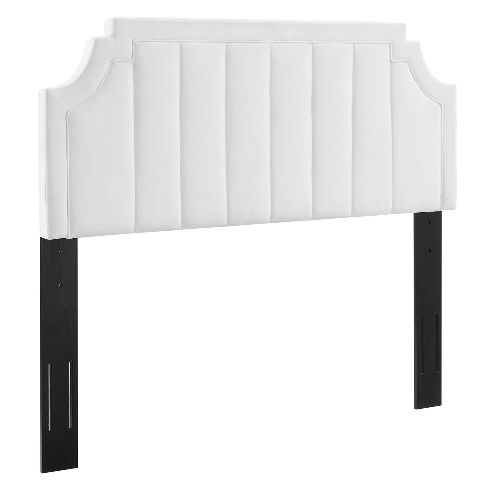 Alyona Channel Tufted Performance Velvet King/California King Headboard by Modway - White