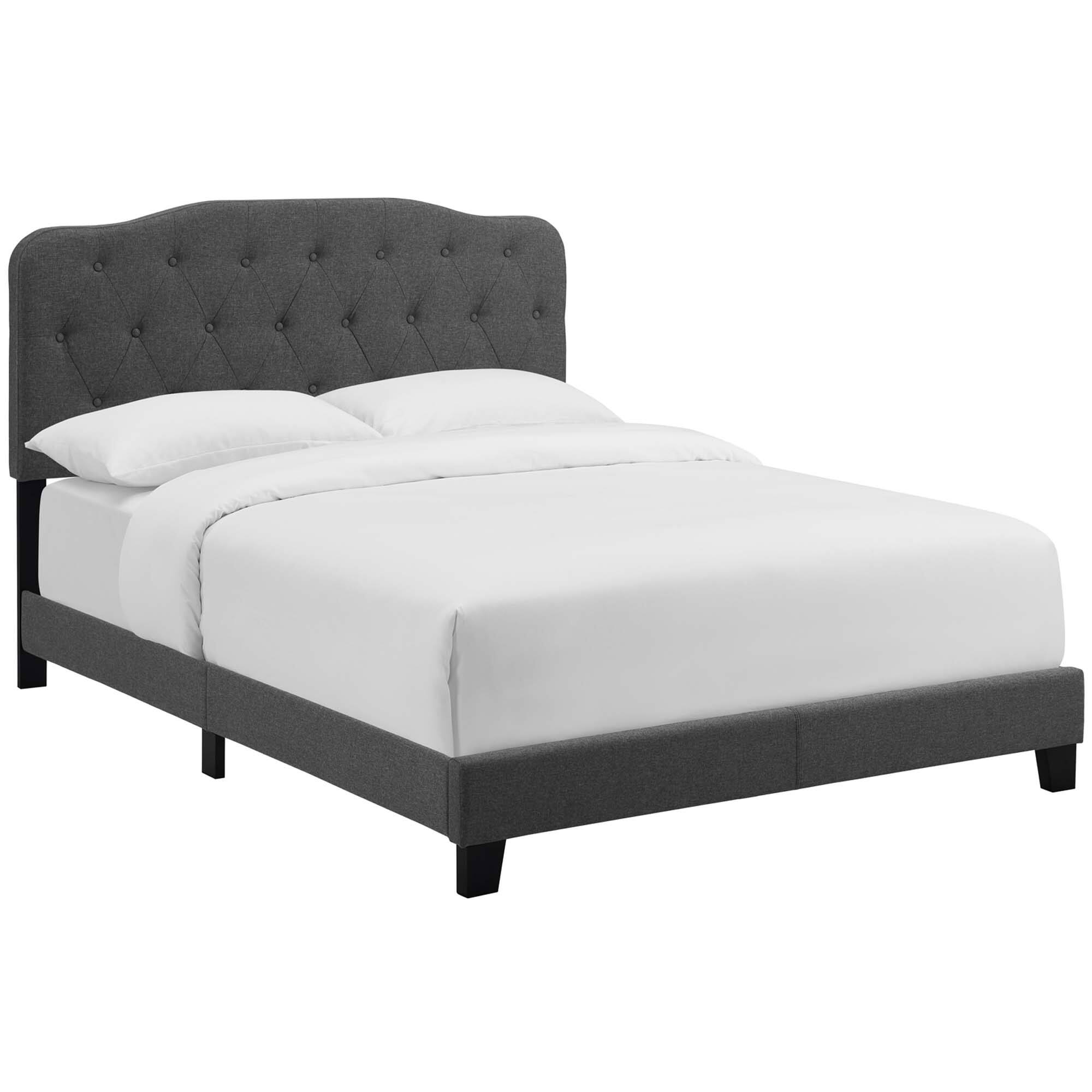 Angle. Modway - Sutton Performance Velvet Full Bed Frame - Gray.