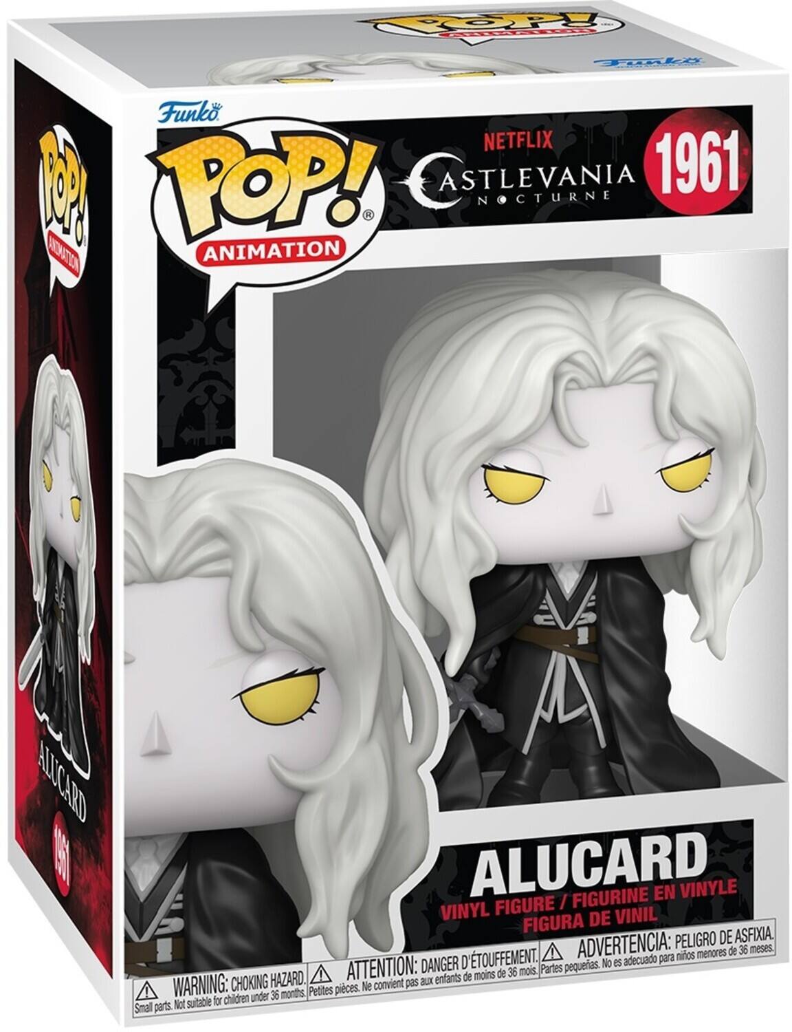COP oL Fali Funko NETFLIX M POP! ASTLEVANIA 1961 NOCTURNE H  ANIMATION V ALLICARO  ALUCARD FIGURINE EN VINYLE FIGURE / VINYL DE VINIL FIGURA PELIGRO DE ASFIXIA. D'TOUFFEMENT. ADVERTENCIA: para nios menores de 36 meses. DANGER pequeias. No eS adecuado HAZARD. ATTENTION: BLX enfants de moins de 36 mois. Partes WARNING: CHOKING Petites pieces. Ne convient pas for children under 36 months Smal parts. Not suitable