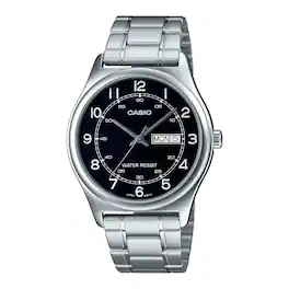 Casio - Men’s Black Dial Day Date Analog Watch - MTP-V006D-1B2UDF - Silver
