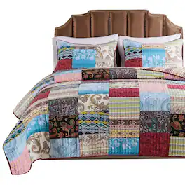 Greenland Home Fashions - Greenland Home Fashion Bohemian Dream Quilt Set - 2 - Piece - Twin 68x86" - Multi
