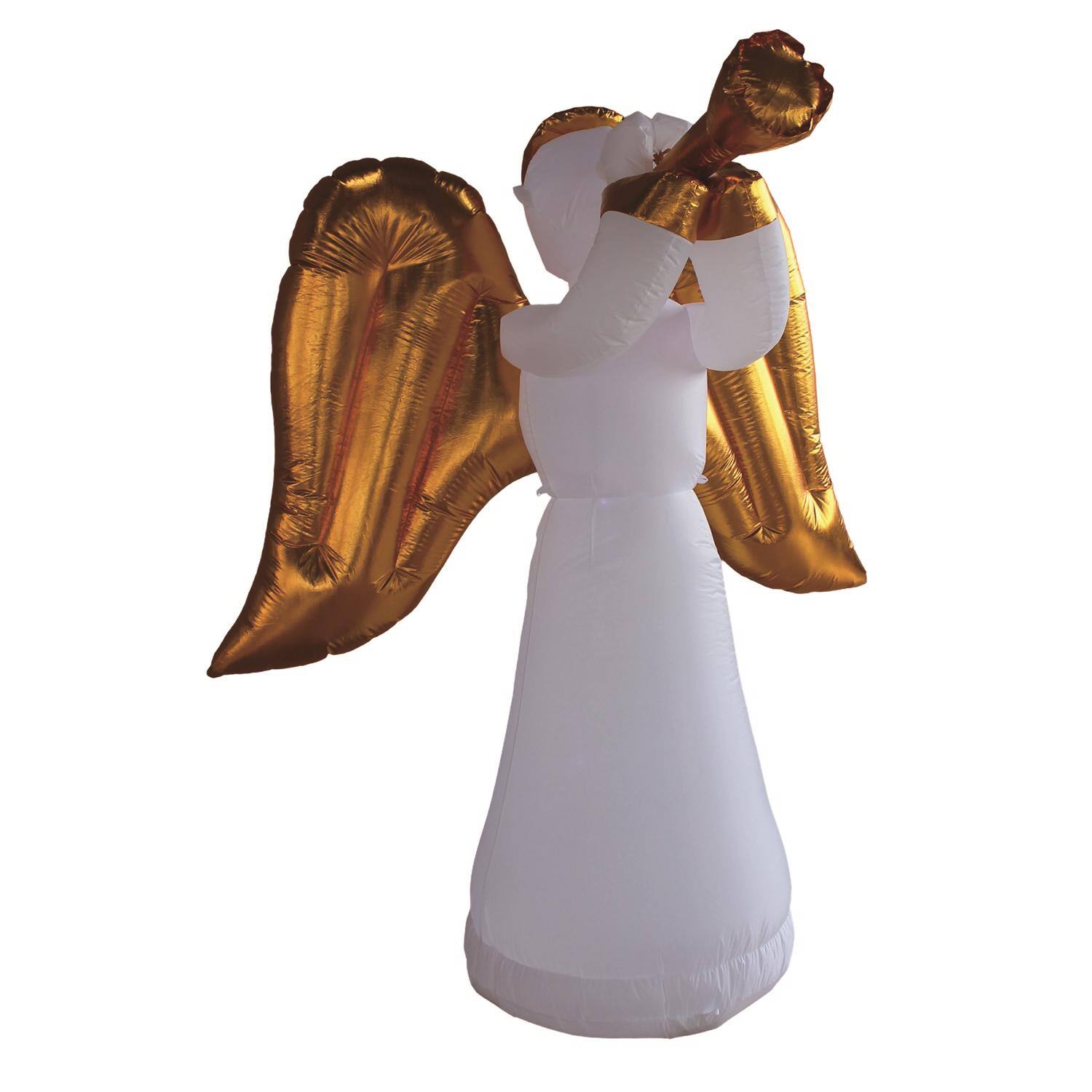 Front. A Holiday Company - A Holiday Company LED Angel with Gold 6 ft. Inflatable - Gold|White.