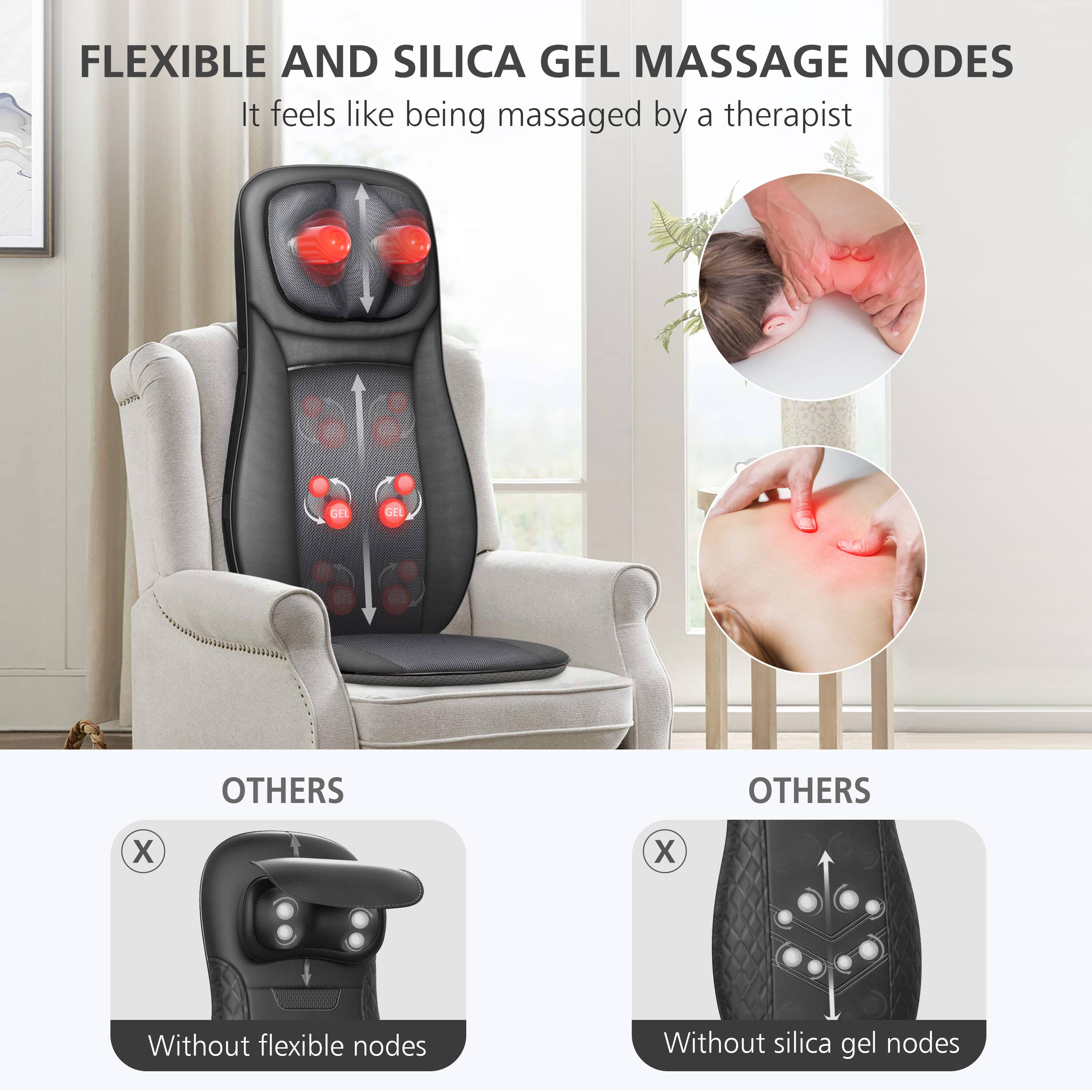 FLEXIBLE AND SILICA GEL MASSAGE NODES
It feels like being massaged by a therapist

OTHERS
Without flexible nodes

OTHERS
Without silica gel nodes