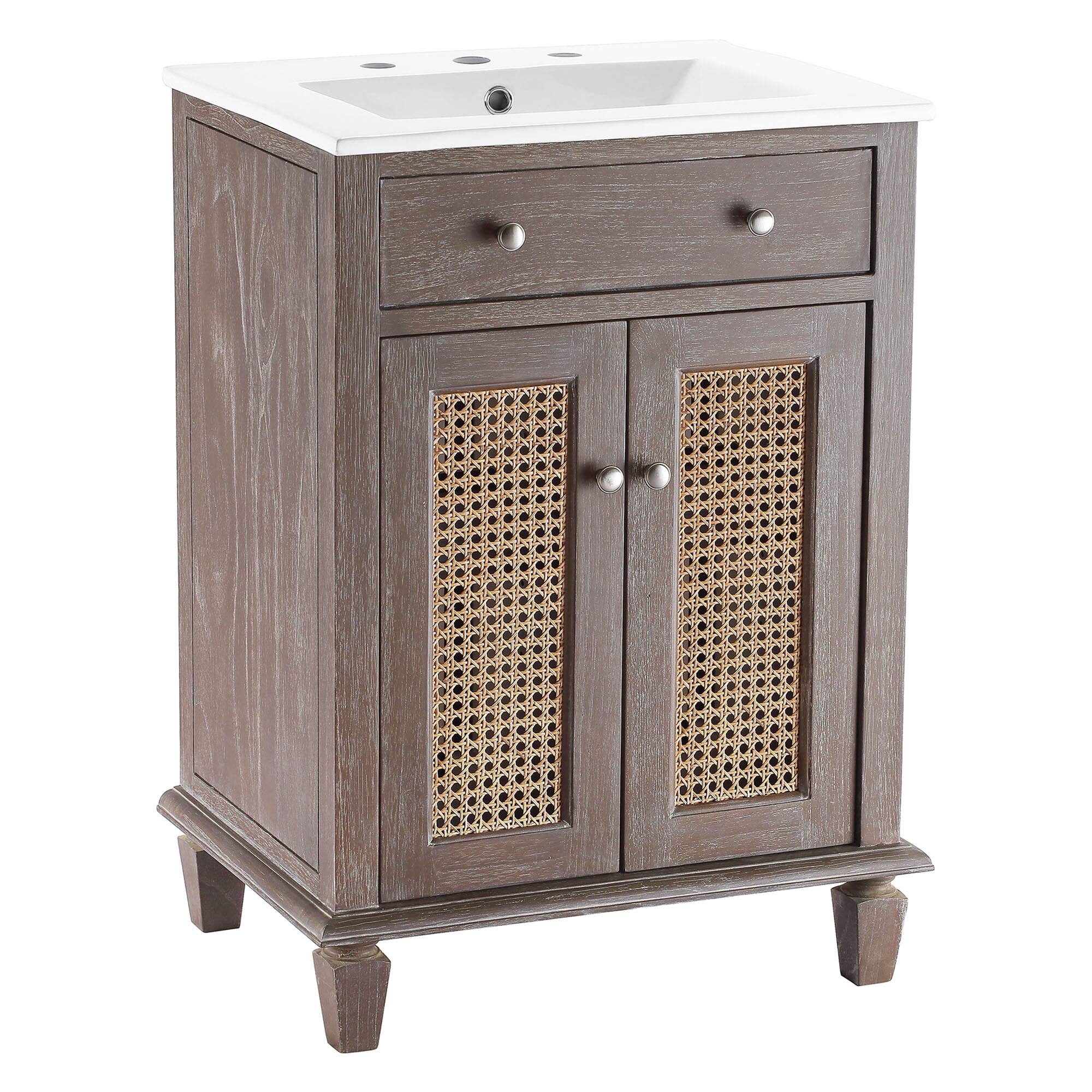 Angle. Modway - Lilo Bathroom Vanity Basin Included - Gray White.
