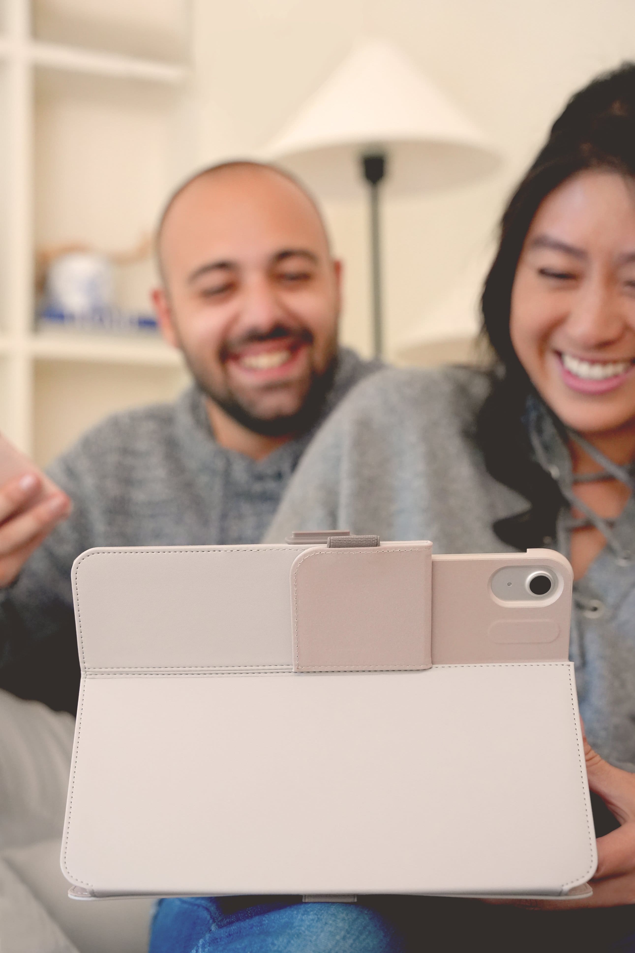 Alt View 1. Speck - Balance Folio Case for Apple iPad 11"(A16 chip 2025) and iPad 10.9" (10th Generation) - Beech Grey.