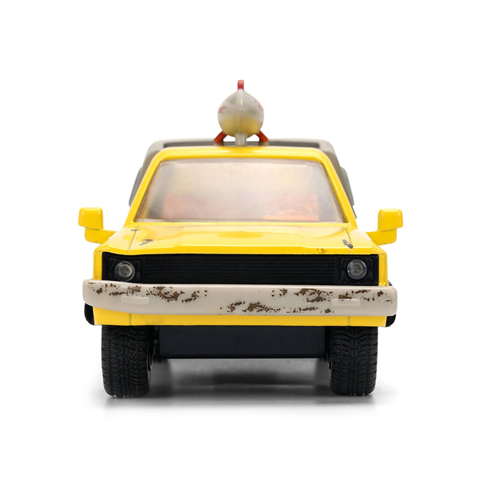 Alt View 5. Jada - Pizza Planet Truck Yellow (Weathered) w/Beige Camper "Toy Story" 1995 Movie "Hollywood Rides" 1/32 Model Car by Jada.