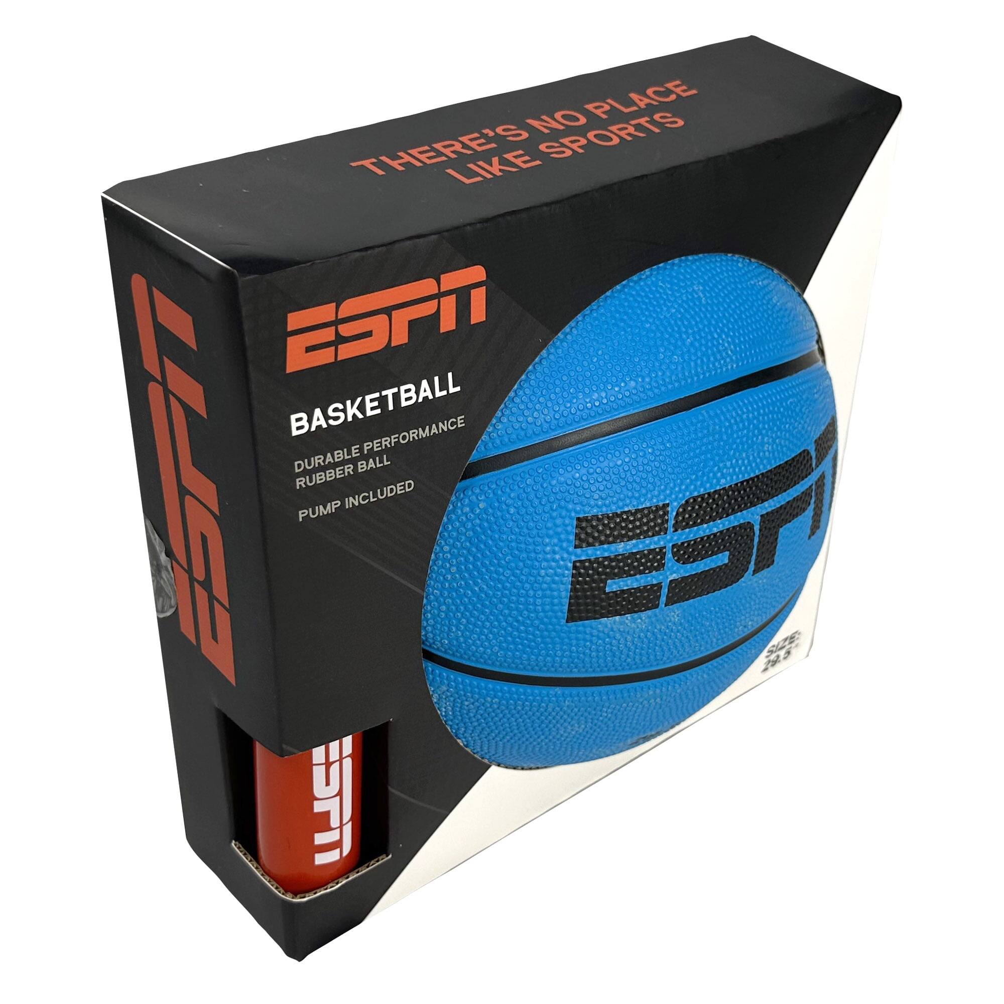 THERE'S NO PLACE LIKE SPORTS

ESPN

BASKETBALL
DURABLE PERFORMANCE
RUBBER BALL
PUMP INCLUDED

ESPN