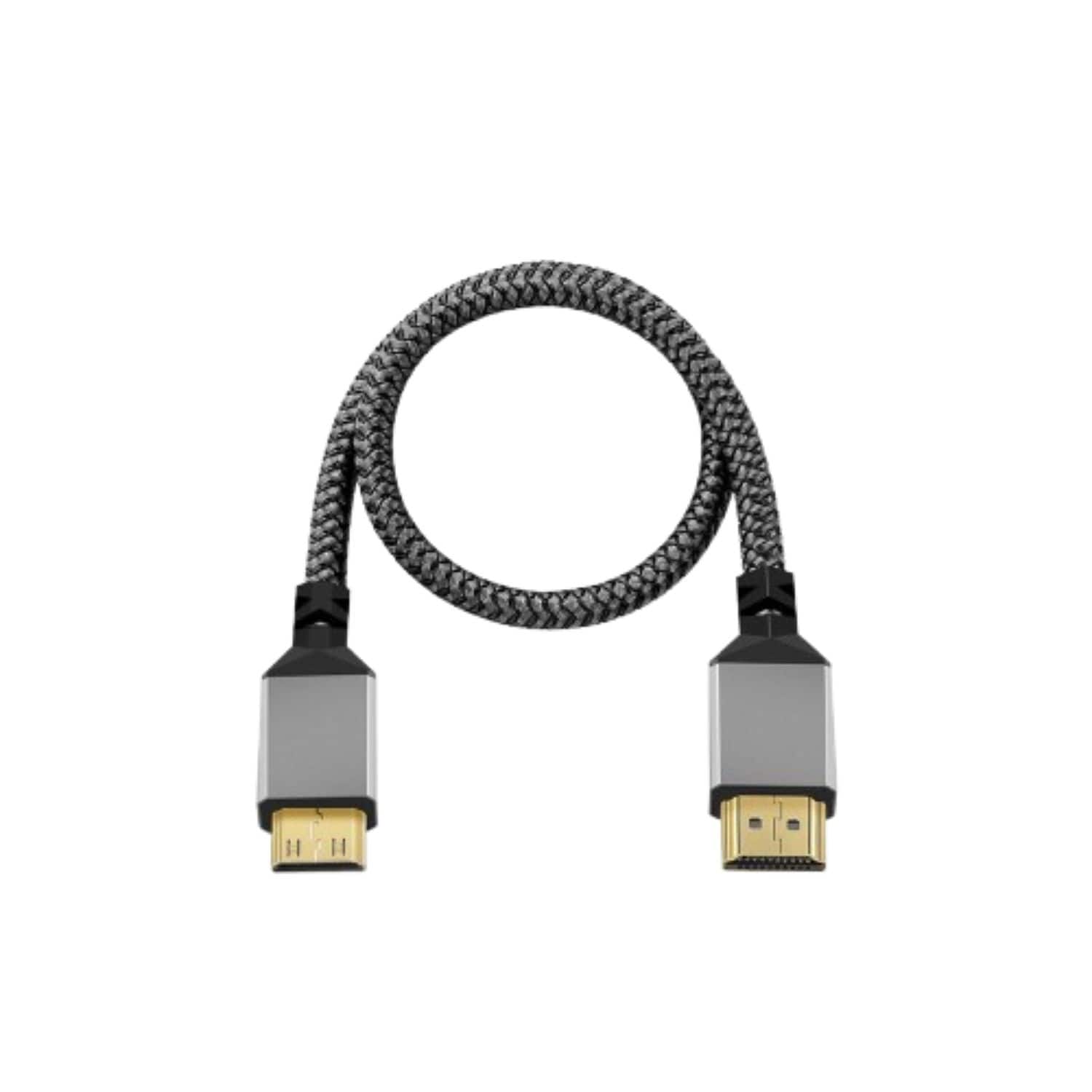 Stock Preferred - Mini HDMI to HDMI Cable 3ft High-Speed 4K/60Hz Braided Cord