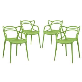 Entangled Dining Set Set of 4 by Modway - Green