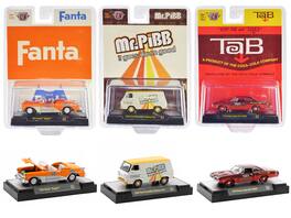 "Sodas" Set of 3 pieces Release 25 Limited Edition to 6250 pieces Worldwide 1/64 Diecast Model Cars by M2 Machines - Multicolor