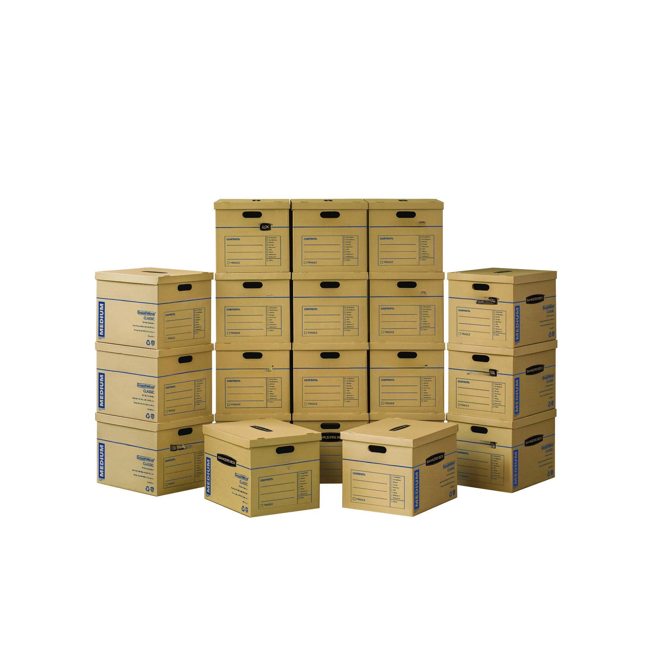 HM 1810 - Bankers Box Classic Moving Box Reinforced Handles Tape Free Assembly Box Lid 19 x 14 5 x 15 5 - Default