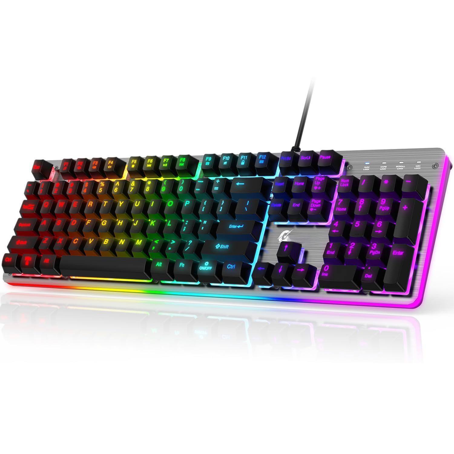 F1 - F12  
A - Z  
1 - 0  
! @ # $ % ^ & * ( )  
Q W E R T Y U I O P  
A S D F G H J K L ; '  
Z X C V B N M , . /  
Shift  
Ctrl  
Alt  
Space  
Enter  
Backspace  
Delete  
Arrow keys  
PgUp, PgDn  
Home, End  
Insert, Delete  
NumPad (0-9, +, -, *, /, Enter)  
Num Lock  
Scroll Lock  
Pause  
Lock / Unlock  
RGB Lighting Controls