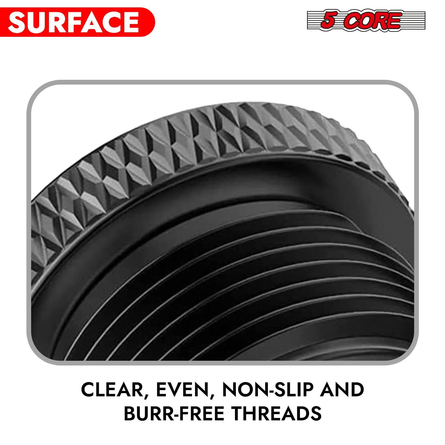 SURFACE
5 CORE
CLEAR, EVEN, NON-SLIP AND BURR-FREE THREADS