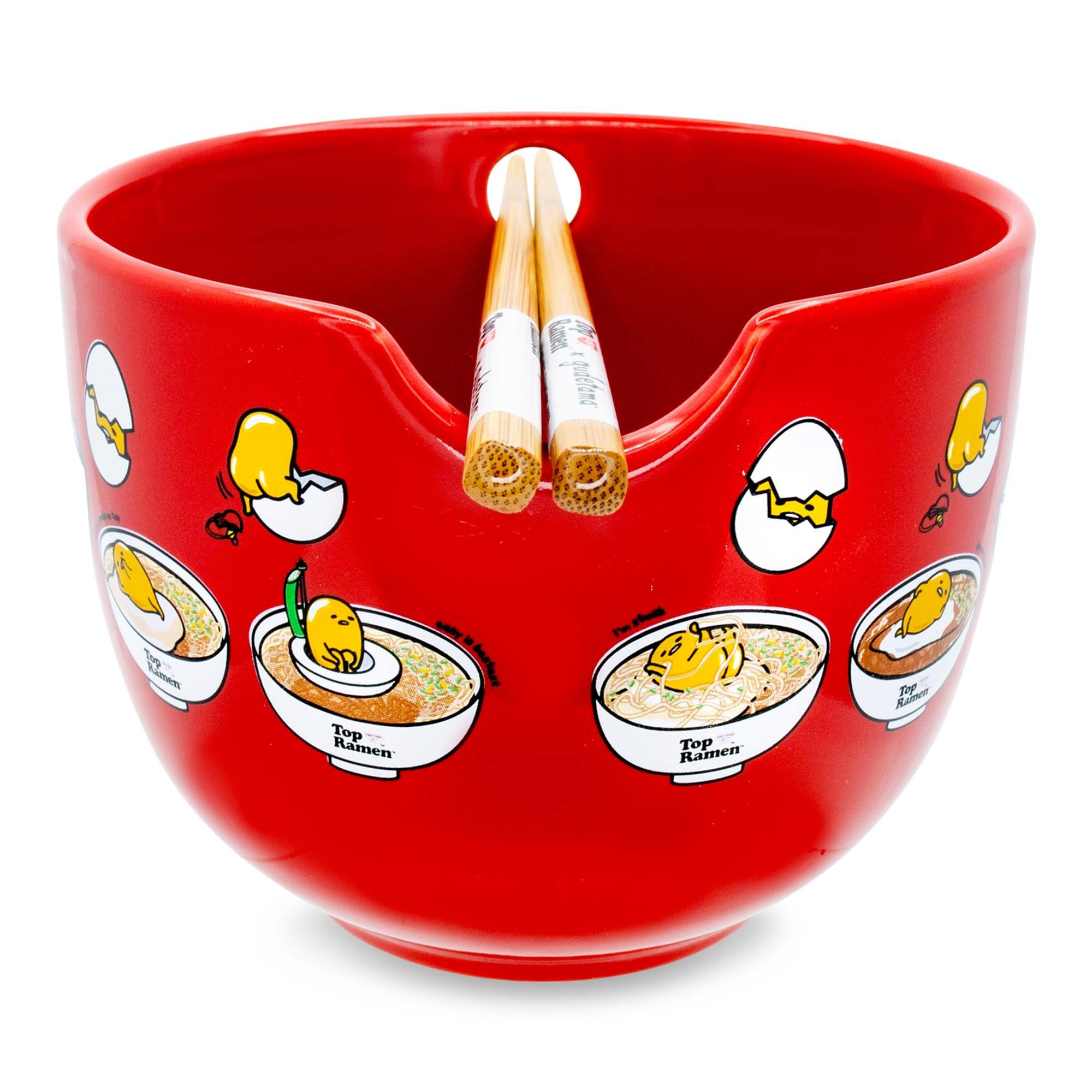 Sanrio Gudetama x Nissin Top Ramen 20-Ounce Noodle Bowl and Chopstick Set - Thumbnail 5