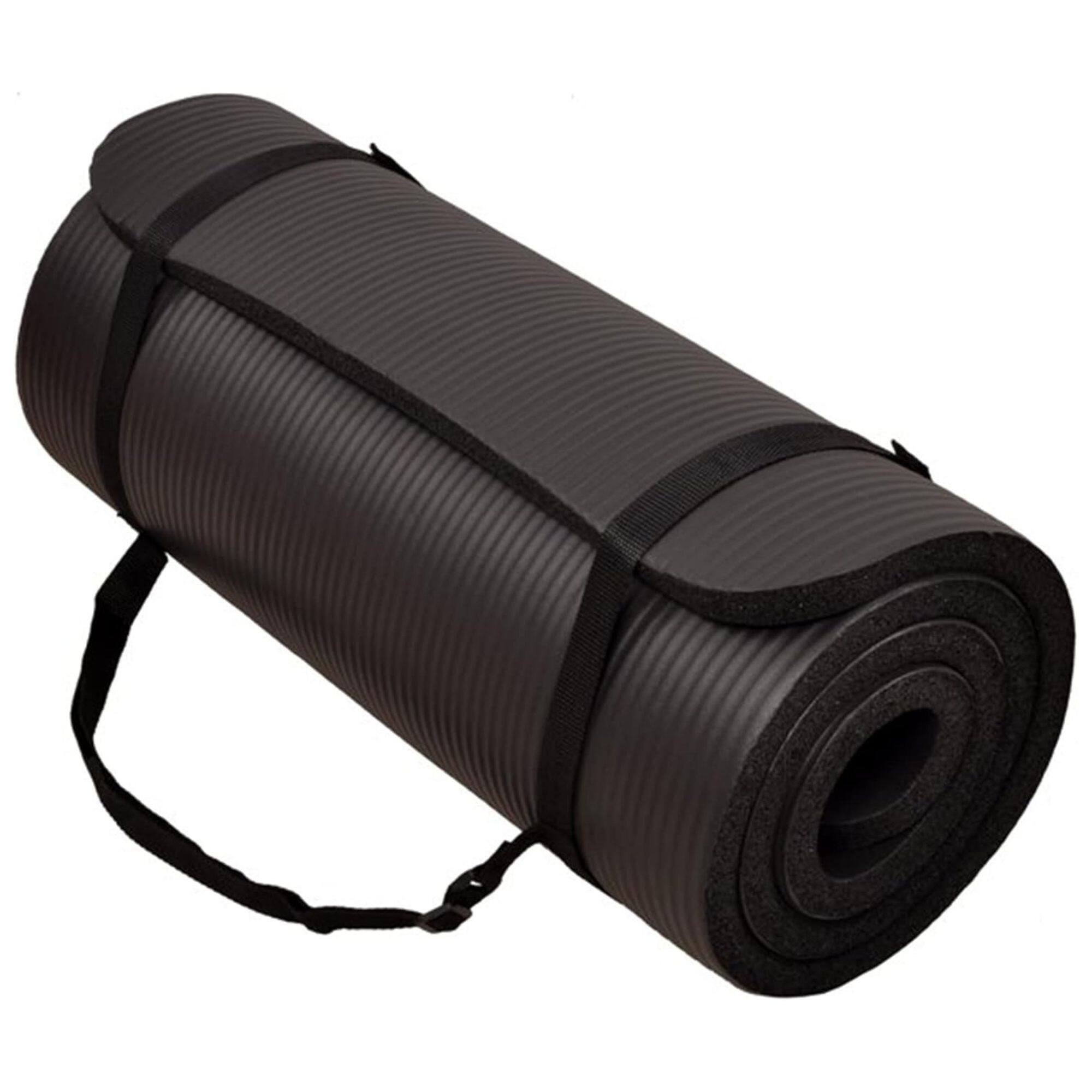 Front. BalanceFrom Fitness - BalanceFrom Yoga Mat, 1" Extra Thick Exercise Pilates Workout Mat, Graphite - Graphite Gray.