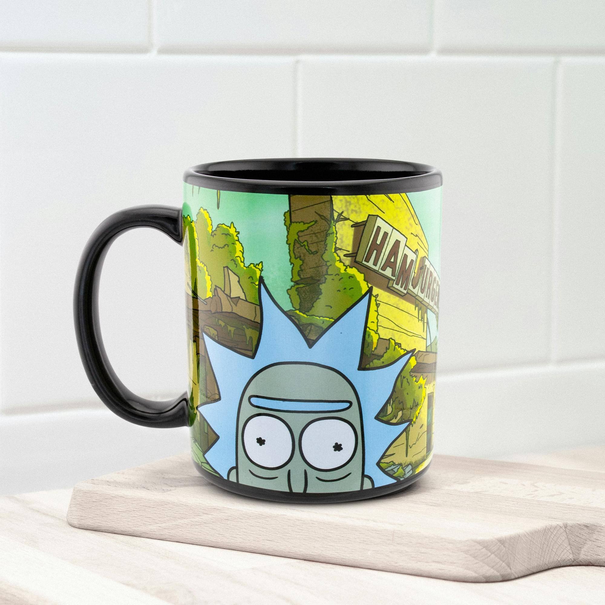 Alt View 3. Just Funky - Rick and Morty Post-Apocolyptic 20 Ounce Coffee Mug - Black.