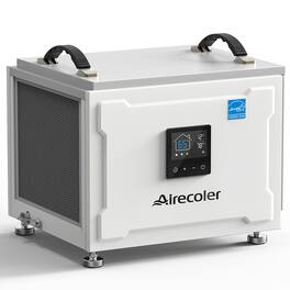 Airecoler - 70 Pints Energy Star Commercial Dehumidifier with Drain Hose for Crawlspace Basement, Detachable Control Panel - White & Gray