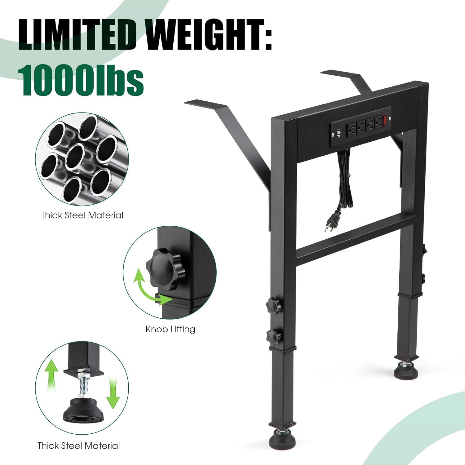 LIMITED WEIGHT: 1000lbs

- Thick Steel Material
- Knob Lifting
- Thick Steel Material