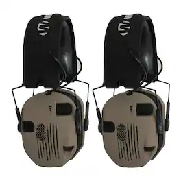 Walkers - Walker's Razor Slim Electronic Shooting Muffs (2-Pack, US Flag-FDE) - Tan