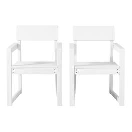 WestinTrends - Paloma Modern HDPE Outdoor Patio Dining Arm Chairs (Set of 2) - White