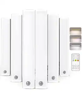 EZVALO - 11 in. Wireless USB Charging Integrated LED Linkable Under Cabinet Light Smart Recessed Lighting-6 Pack - White