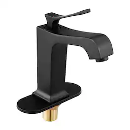 VEVOR - Single Handle Sink Faucet, Matte Finish Faucet Kitchen Sink, Kitchen Water Faucets with Push-Button Drain - Black