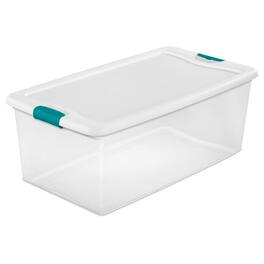 Sterilite - 14998004 Plastic Liter Latch Box, Clear, 106 Quarts