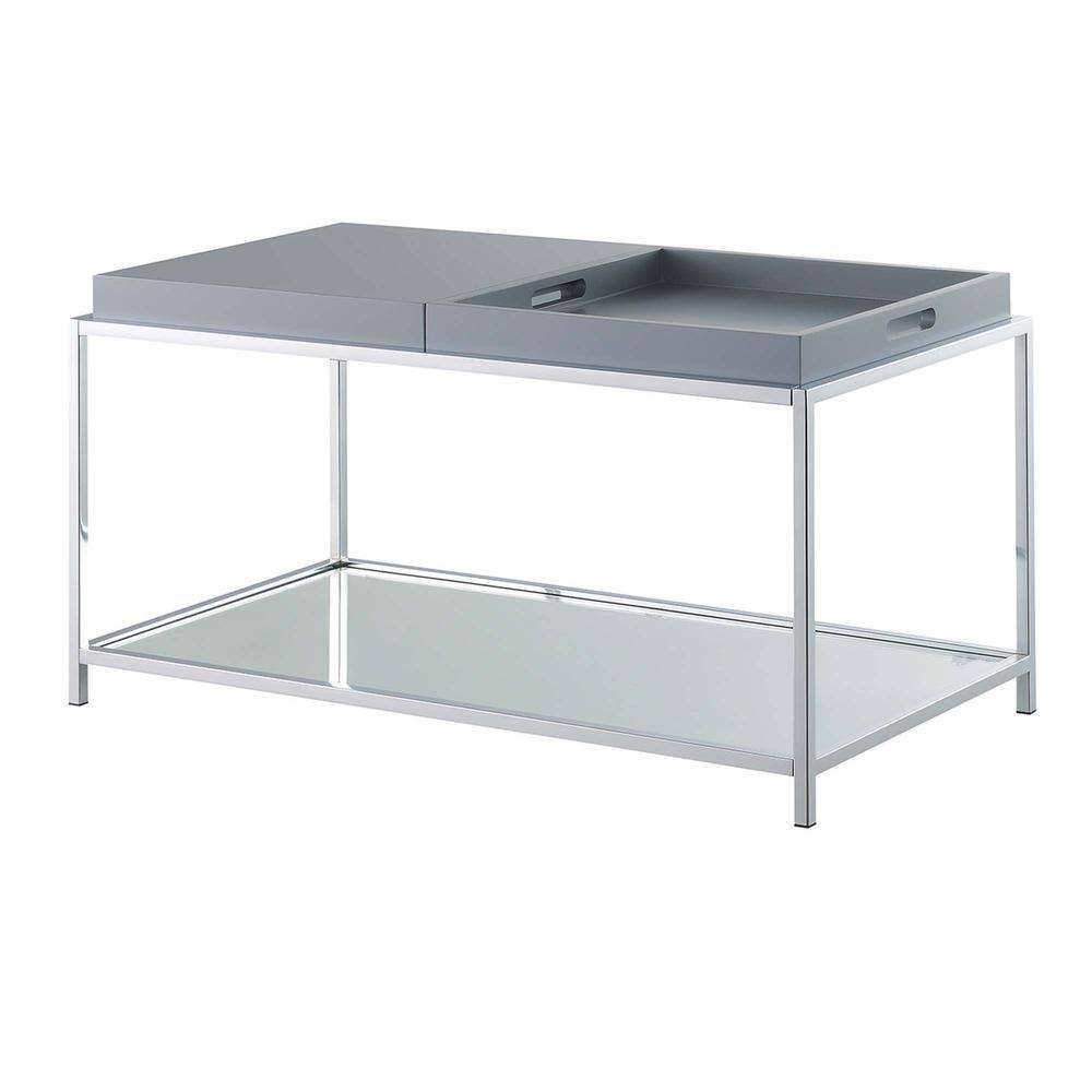 Back. Convenience Concepts - Palm Beach Coffee Table, Gray - Gray.