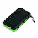 Angle. Home Collection - Green Portable Solar Power Bank – 10,000mAh Super USB Rechargeable Battery Charger for Cell Phones and USB Devices.