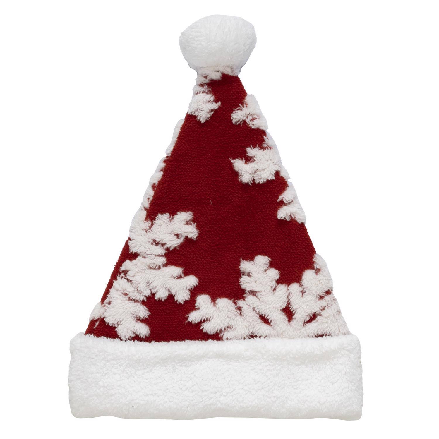 Front. Dyno - Dyno 17 in. Snowflake Santa Hat 1 pk (Case of 12) - Red|White.