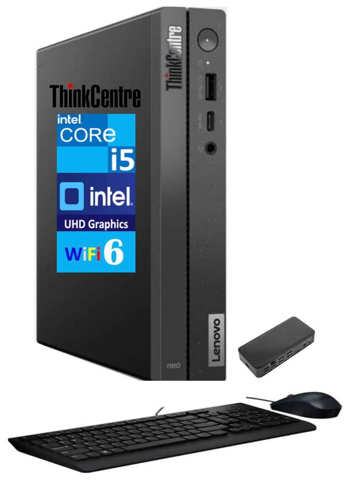 Lenovo - ThinkCentre Neo 50Q Mini Desktop (Intel i5-13420H, 32GB DDR4, 2TB PCIe SSD, Intel UHD, Win 11 Pro) - Black